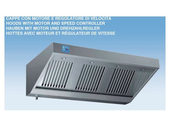 Cappa snack cm.240x90 con motore 9/9T, variatore e illuminazione LED.